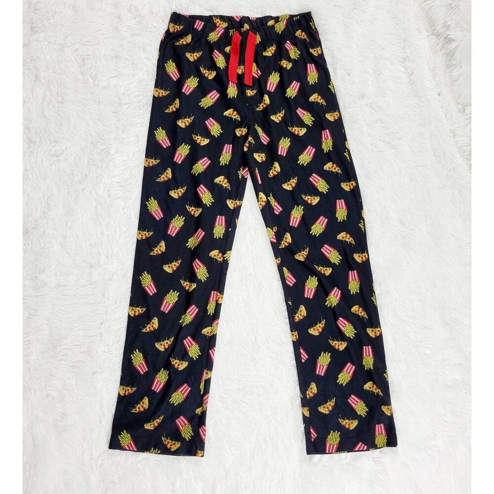 Old Navy Kids Pajama Pants Pizza French Fries‎ Print Elastic Waist Drawstring XL